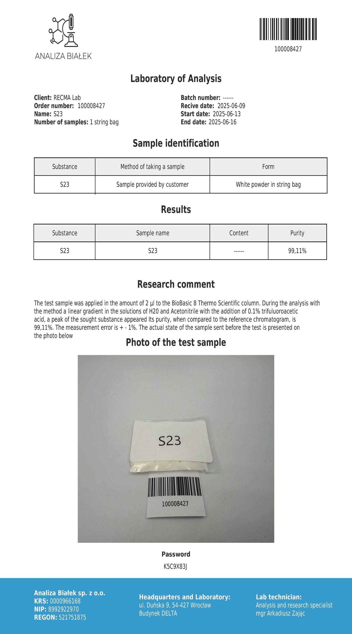 S23 – Solution, 600MG (20mg/mL)